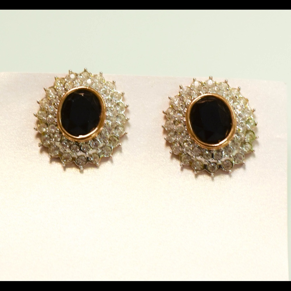 NWT-Post back Halo Earrings #E-G251 - Picture 1 of 4